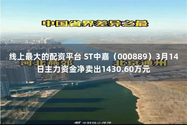 线上最大的配资平台 ST中嘉（000889）3月14日主力资金净卖出1430.60万元