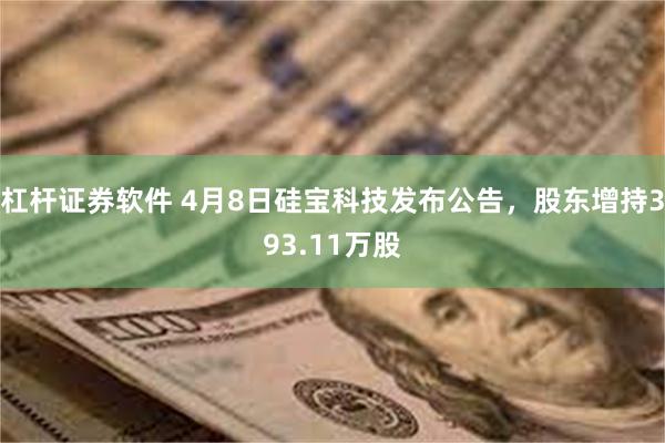 杠杆证券软件 4月8日硅宝科技发布公告，股东增持393.11万股