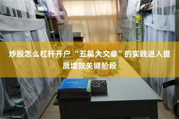 炒股怎么杠杆开户 “五篇大文章”的实践进入提质增效关键阶段