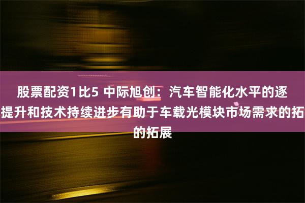 股票配资1比5 中际旭创：汽车智能化水平的逐步提升和技术持续进步有助于车载光模块市场需求的拓展