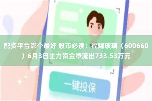 配资平台哪个最好 股市必读：福耀玻璃（600660）6月3日主力资金净流出733.53万元