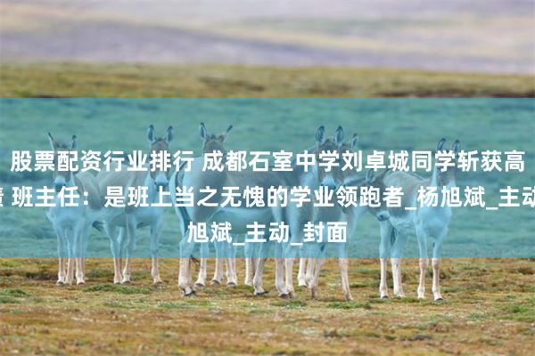 股票配资行业排行 成都石室中学刘卓城同学斩获高考佳绩 班主任：是班上当之无愧的学业领跑者_杨旭斌_主动_封面